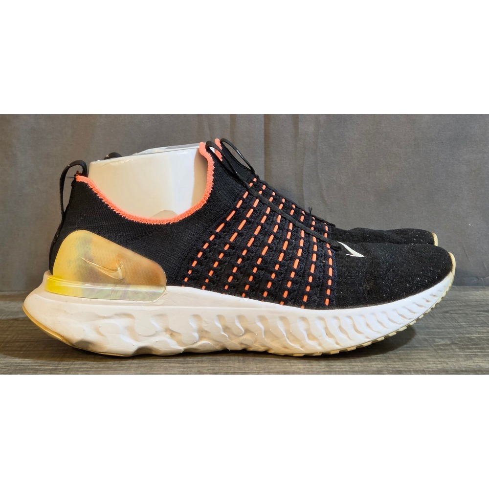 Nike React Phantom Run Flyknit 2 Sneakers Shoes Womens Size 8.5 Black Mango
